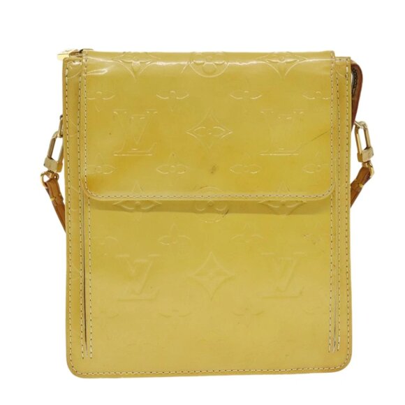 LOUIS VUITTON Monogram Vernis Motto Pouch Lime Yellow M91059 LV Auth 94843 - Picture 11 of 16